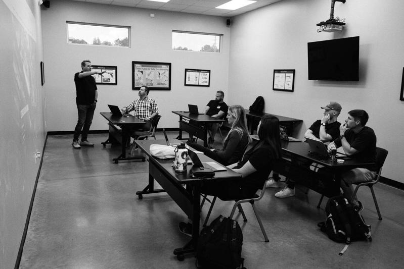 Ballistic team in a classroom training session